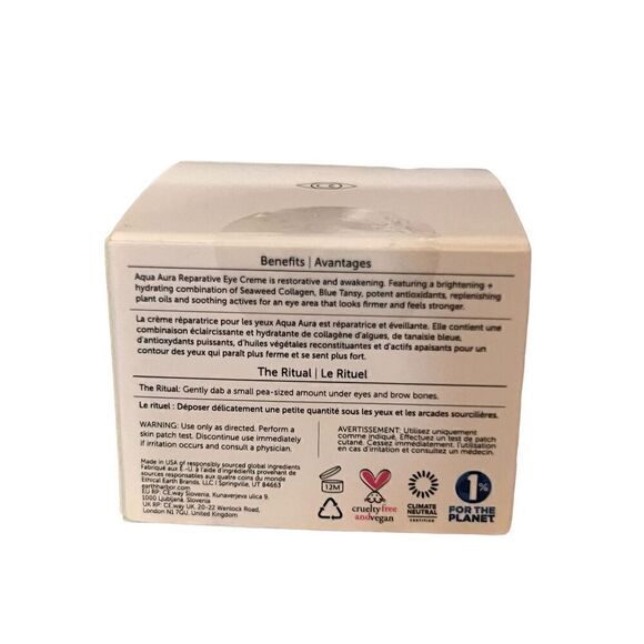 EARTH HARBOR Aqua Aura Reparative Eye Cream .5oz/15ml Full Size NIB - Picture 2 of 3